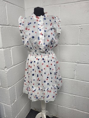 Marks And Spencer Ivory/White Floral Cotton Summer Dress BNWT Size 14.PS*2006859