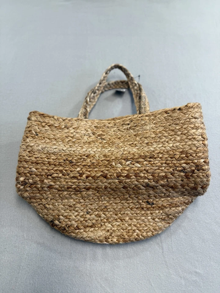 Bolso de Mano Chicos Yute 3D Flor Doble Asa Tejido Nuevo con Etiquetas Rosa Playa Crucero Vacaciones Foto 4 de 4