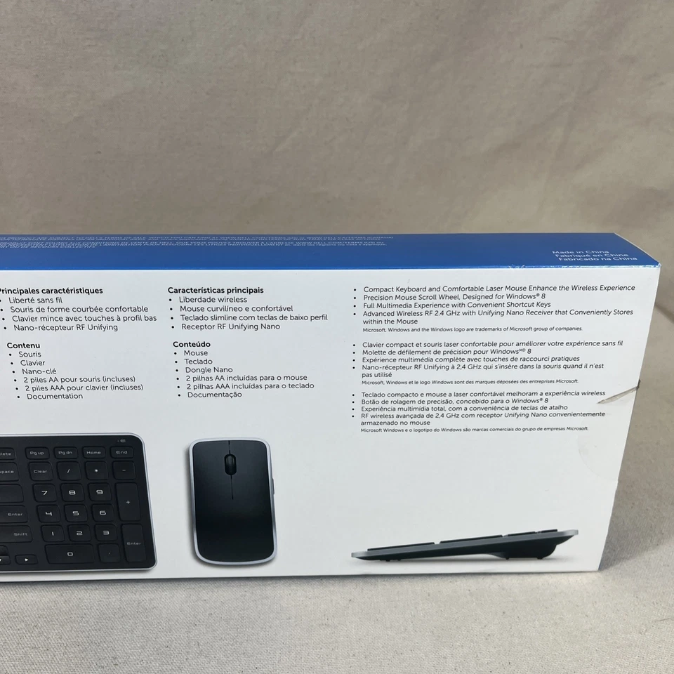 Dell KM714 WM514 Wireless Slim Keyboard Mouse in Retail Box New Old Stock Sealed - Image 4 of 4