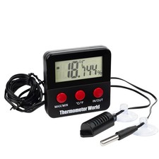 Digital Reptile Thermometer Hygrometer with 2 External Remote Probes