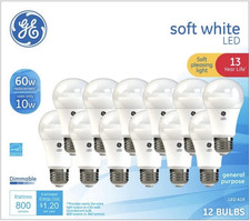 GE Soft White 60 Watt Replacement LED Light Bulbs, General Purpose, Dimmable Lig