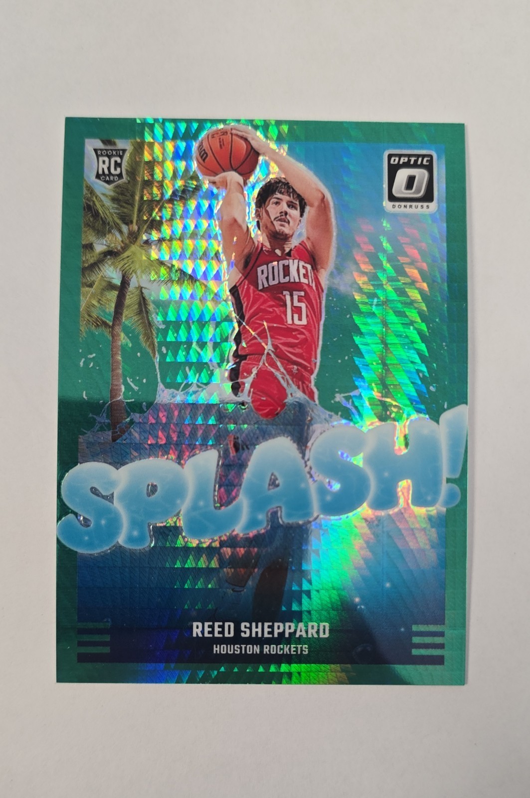 2024-25 Panini Donruss Optic - Splash! Reed Sheppard #13 Green Hyper Prizm /249