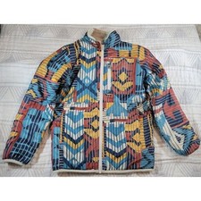 Columbia Youth Reversible Sherpa Fleece Jacket M Geometric Full Zip