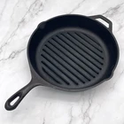 Vtg Lodge Cast Iron Skillet Griddle Broiler Fryer Pan Dual Spout 11" USA 9TB