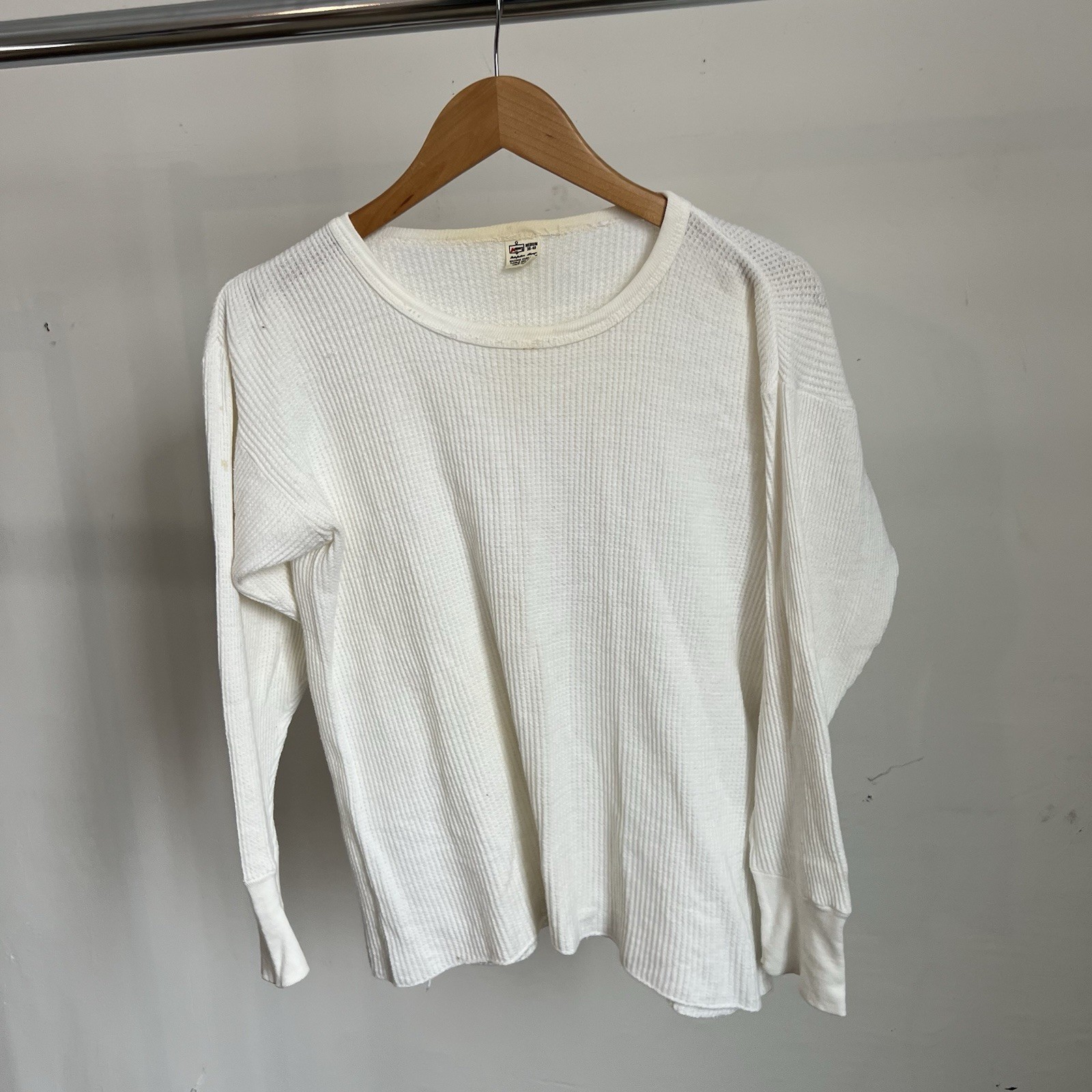 Vintage 60S Kmart Thermal Shirt Medium Cotton Distressed Grunge Thrashed True