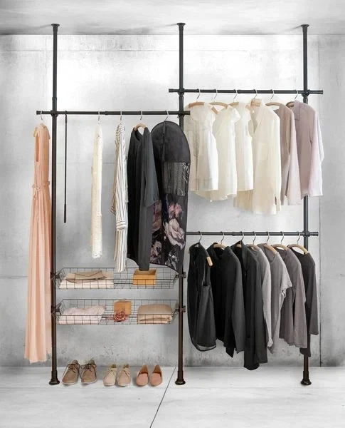 WENKO Teleskop System HERKULES DUO ausziehbar Garderobe begehbar Kleider Schrank