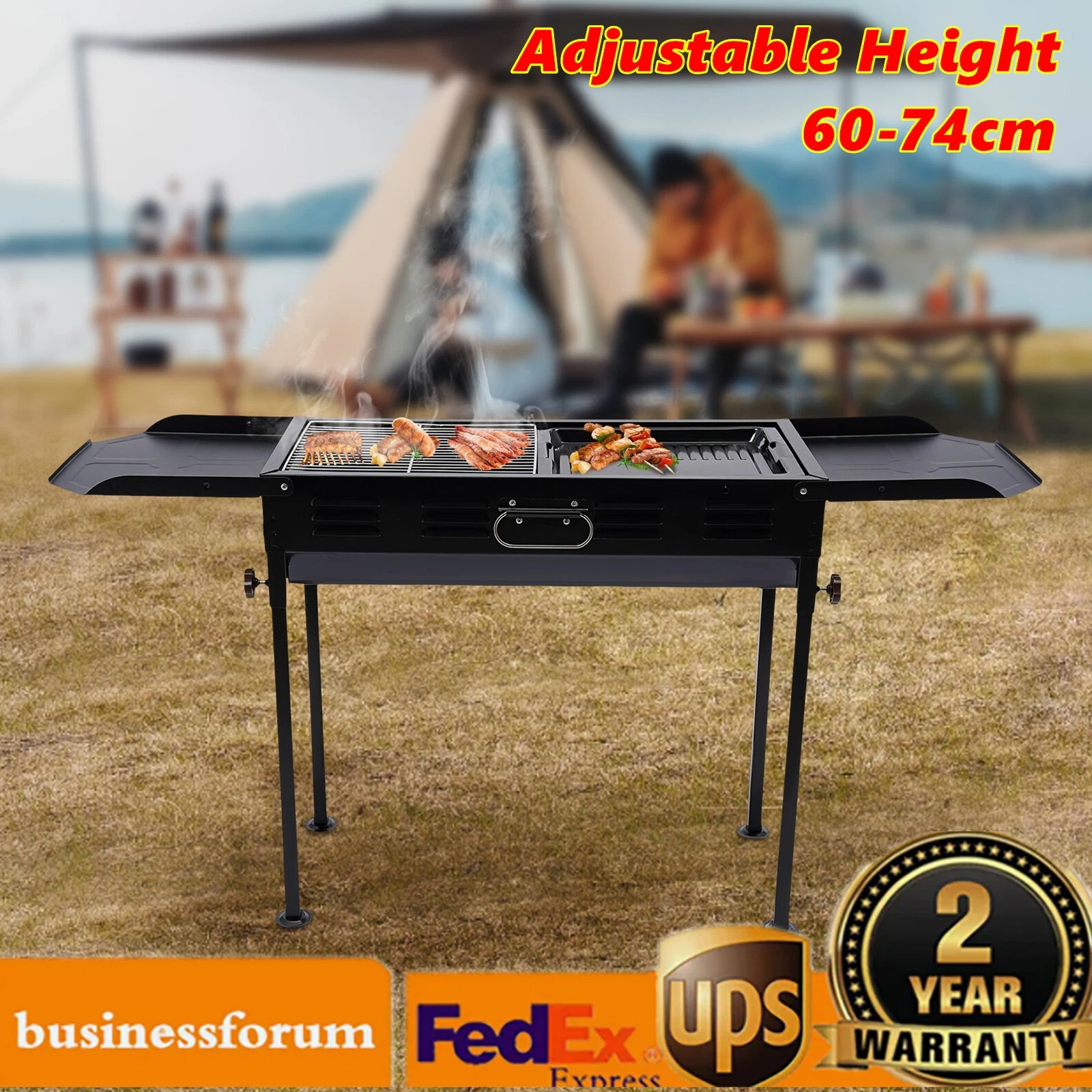 26.1*11.8in Portable Charcoal Grill Camping Picnics Collapsible Barbecue Grill