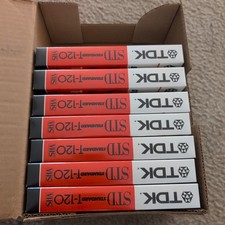 Pack of 7  NEW TDK T-120 Blank VHS Tapes T-120 with Dustcovers