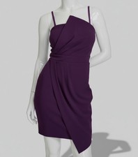 Siena Women's Purple Lined Square-Neck Side-Gathered Bodycon Dress Size 12