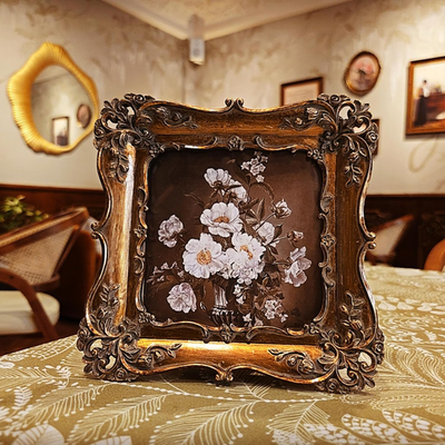 4x4 Small Vintage Picture Frame, Antique Bronze Gold Ornate Square