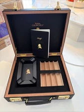 Davidoff  Winston Churchill Cigar Ashtray / Humidor TRavel Set, New In Box