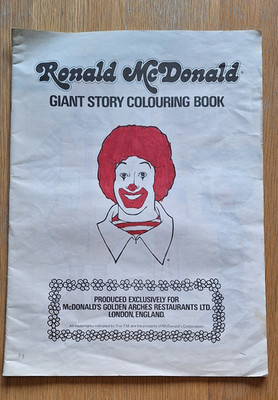McDonald's Ronald McDonald Giant Story Colouring Book, Slightly used, 1970s UK