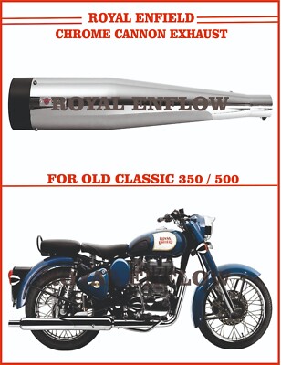 Fit For Royal Enfield Chrome Cannon Exhaust for Old Classic 350/500 - Exp Ship