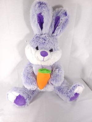 20'' Purple Easter Bunny Rabbit with Bright Orange Carrot sparkle eyes