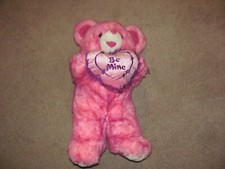Dan-Dee Teddy Bear Plush Pink/Purple Valentines Be Mine Hearts Stuffed Animal.