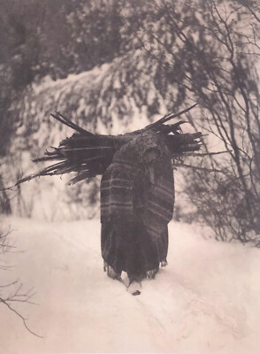 Sioux Frau im Winter 1908 von Edward S Curtis 1868-1952 großer Foliodruck