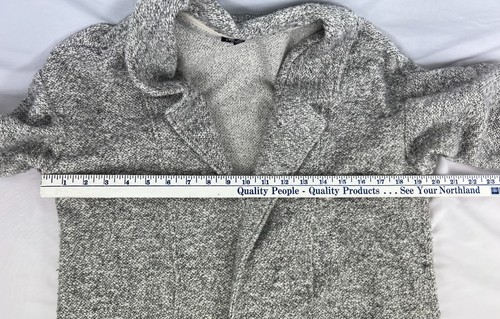 TRIBAL Womens Gray Coat P/S Lapel Long Sleeves Pockets Open Front Deconstructed - Picture 8 of 10