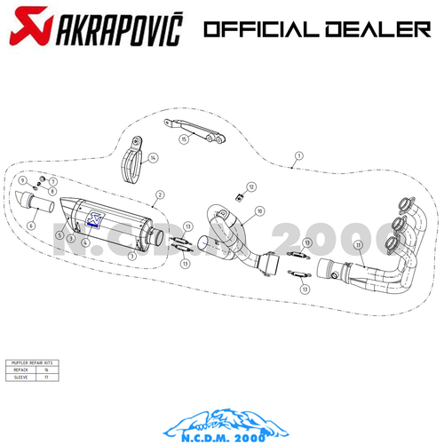 AKRAPOVIC EXHAUST SCARICO COMPLETO YAMAHA FZ9 MT09 MT-09 XSR 900 S-Y9R2-AFC - Imagen 11 de 12