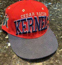 Vintage Cedar Rapids Reds Kernels Minor League Snapback Hat Bimm Ridder Rare!