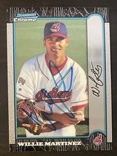 1999 Bowman Chrome #319 Willie Martinez Cleveland Indians Signed Card Autograph