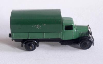 Dinky Toys 25b - Wagon Couvert Vert/Noir - Moyeux - Sans Boîte