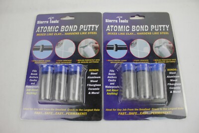 NIP (2) Three Packs Six Tubes Sierra Tools Atomic Bond Putty JB5249