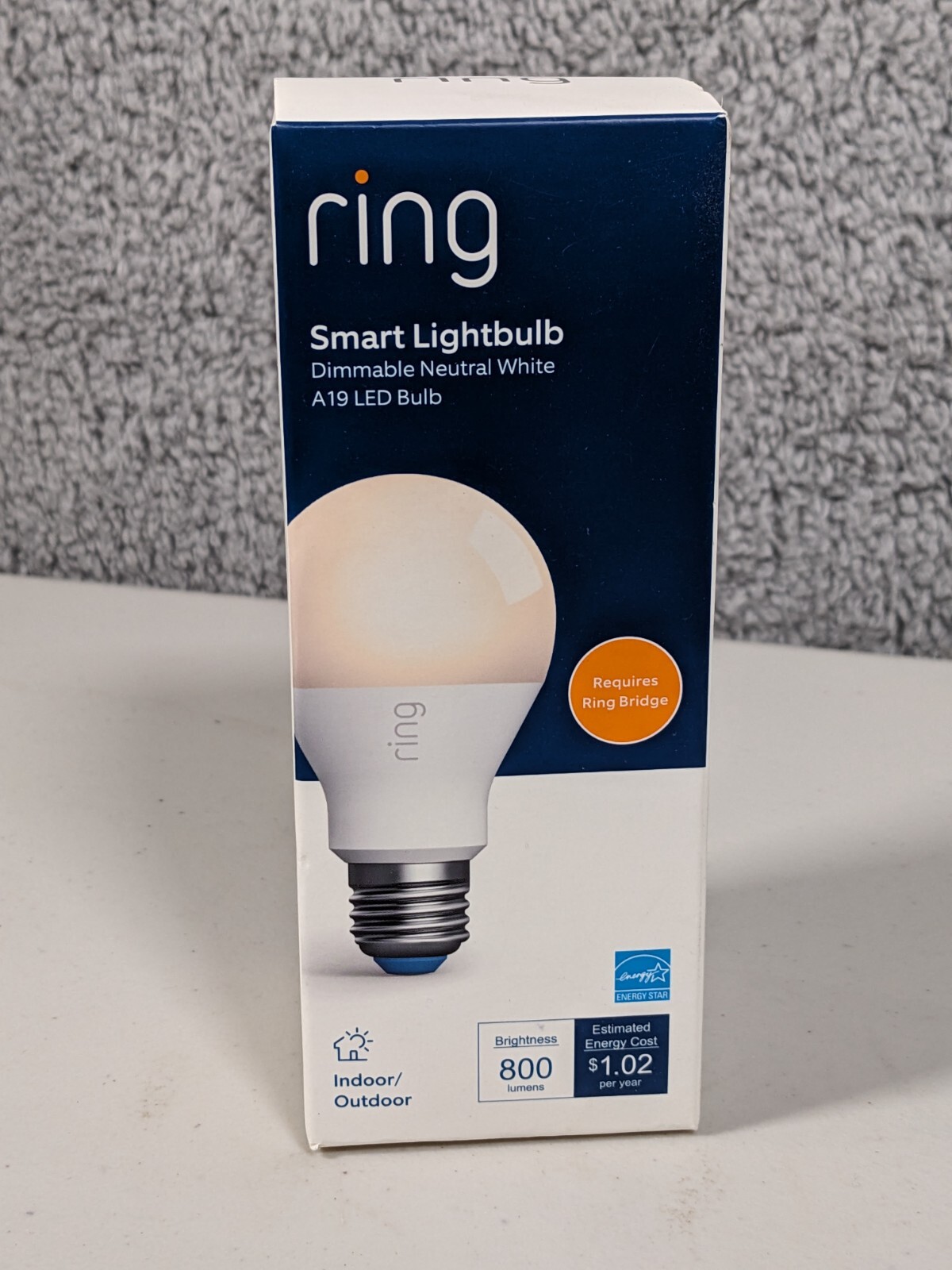 Dimmable A19 LED Smart Bulb 800 Lumens Neutral White by Ring-image