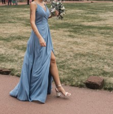 Blue Prom Dress Size  - RRP £250 - Dusky Blue Dress - Formal Dress - Bridesmaids
