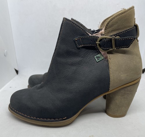 Womens El Naturalista Colibri Black Leather Ankle Boots Size 36 US 4 - Picture 4 of 10