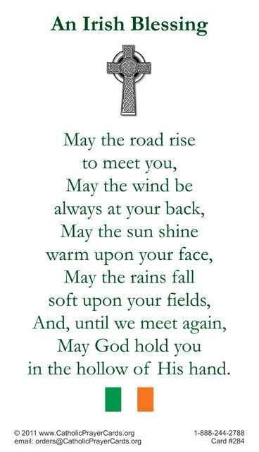 Irish Blessing LAMINATED Prayer Card, 5-Pack, with Two Free Bonus Cards  Included | eBay