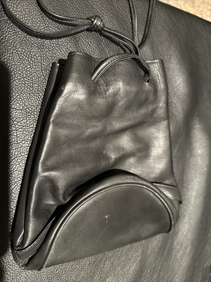 Vintage Kenneth Cole Black Leather Drawstring Backpack | eBay display picture 2
