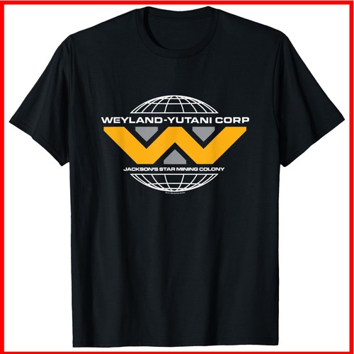 FOPJRUISDAEL Men's Mens Weyland T Shirt T-Shirts Black S