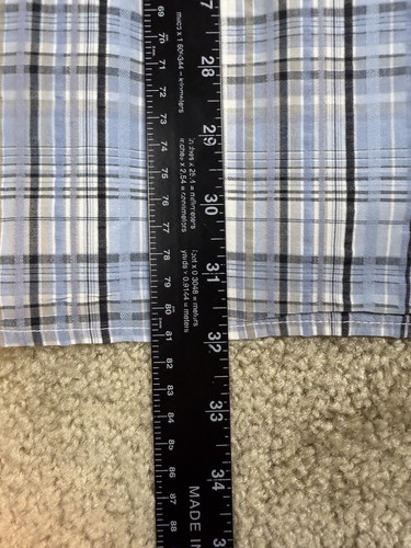 Johnston & Murphy Tailored Fit XL Blue Plaid Short Sleeve Contrast Cuff A060 - Picture 7 of 8