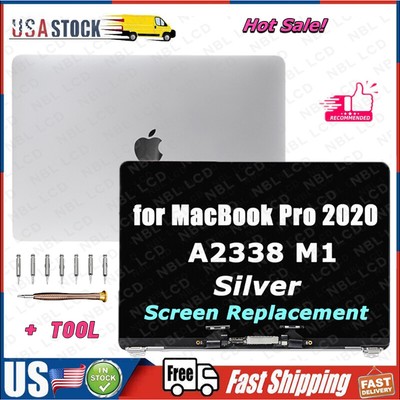 13'' for MacBook Pro M1 Retina A2338 2020 MYD92 LCD Screen Silver Display A++
