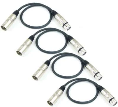 4 x 0,5 m 3 pol Mikrofonkabel XLR male auf female - DMX Mikrofon Kabel Adam Hall