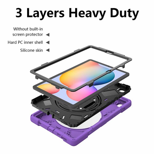 For Samsung Galaxy Tab S3 S4 S5e S6 Lite Rotating Stand Strap Rugged Case Cover - Picture 65 of 68