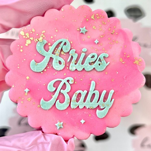 Aries Baby embosser stamp cupcakes cookie deboss star sign zodiac March April