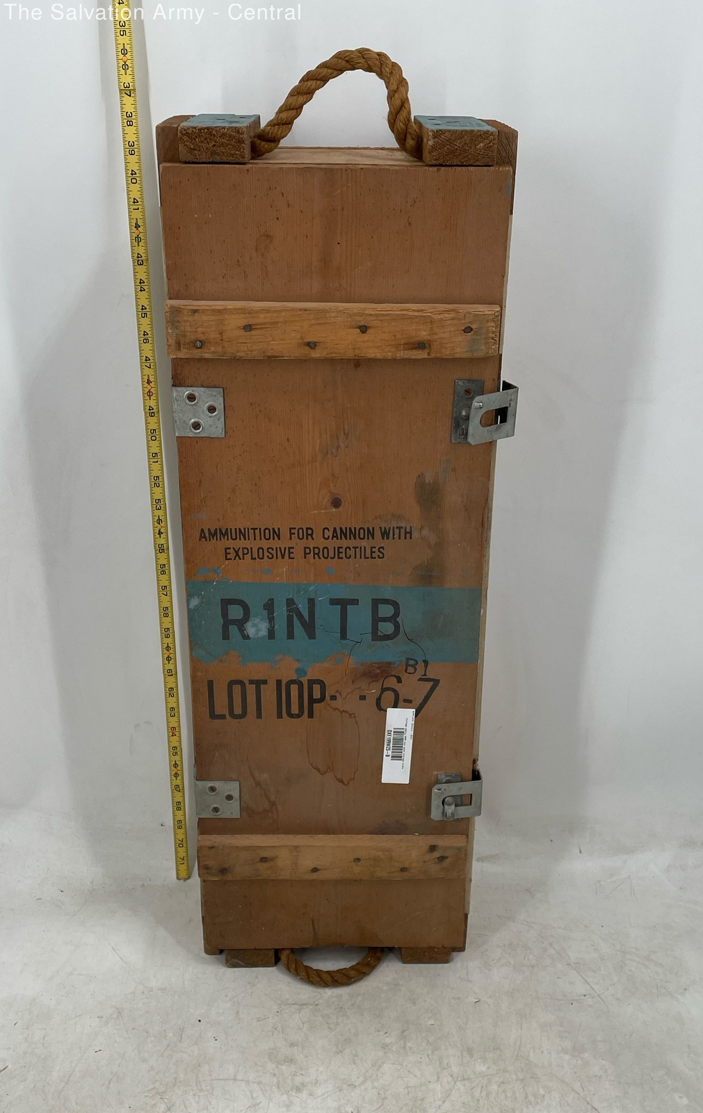 Unknown Brown/blue Vintage Empty Ammo Box Storage Crate