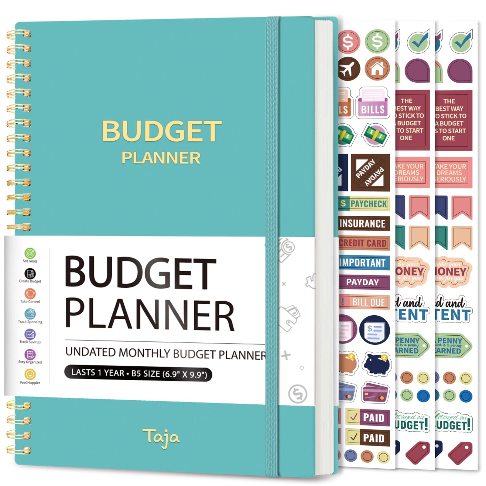 Budget Planner - Monthly Budget Book with Expense Tracker Notebook, Undated B...