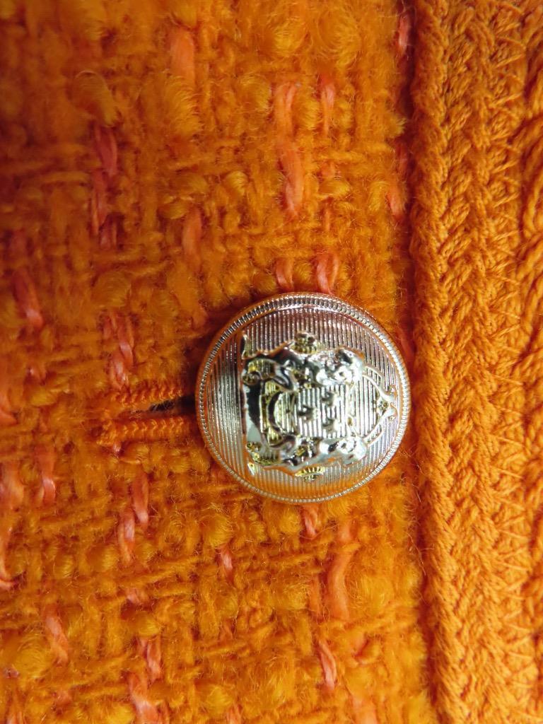 NWT Celine Spritz Orange Tweed Chasseur Blazer/Jacket F 38