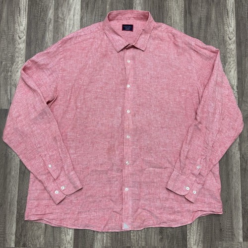 UNTUCKit Hemd Herren 3XL XXXL Rot 100% Leinen Eberle Langarm Knitterarm