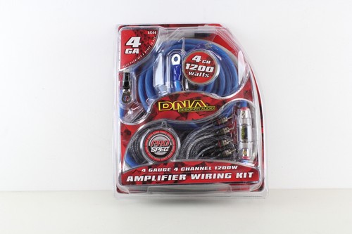 DNA AK44 4 GAUGE 4 CH 1200W AMPLIFIER WIRING KIT + 80AMP FUSE & HOLDER INC RCA - Picture 2 of 4