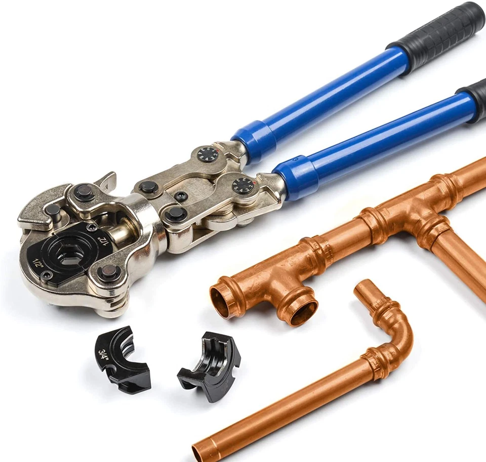 Copper Pipe Tube EX Press Crimping Tool W/ 1/2" ,3/4" & 1" Jaw for Viega,MrPex - Image 2 of 4