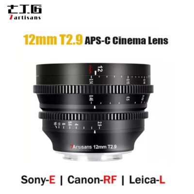 US 7Artisans 12mm T2.9 APS-C Wide-angle Cinema Portrait Lens Fr E / RF / L Mount