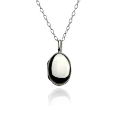 FashionJunkie4Life Sterling Silver Polished Locket with Large Bail, 18" Chain