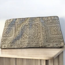 Tan & Ivory Quilted Medallion Full Queen-Sized Pillow Sham Farmhouse Cottage