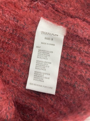 Thakoon Cropped Ribbed Turtleneck Sweater Alpaca Blend Burgundy Sz: Small - Picture 3 of 11