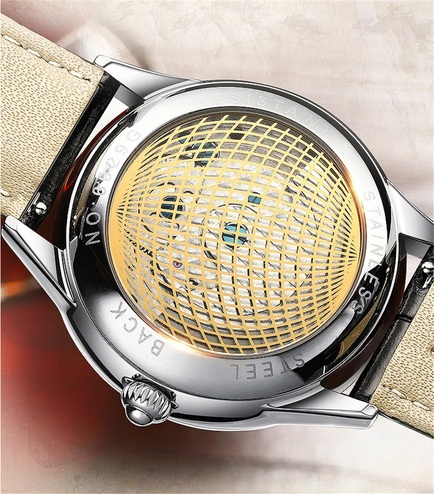 Relojes de pulsera mecánicos automáticos con esfera hueca para caballo con gemas de hombre CHENXI Foto 4 de 4