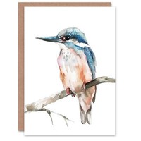 Eisvogel Vogel Modern Aquarell Einfach Geburtstagskarte
