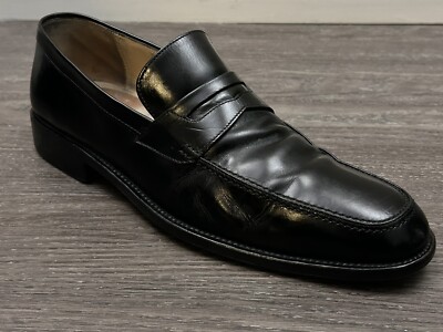 Salvatore Ferragamo Lavorazione Originale Black Leather Penny Loafers 10 B 